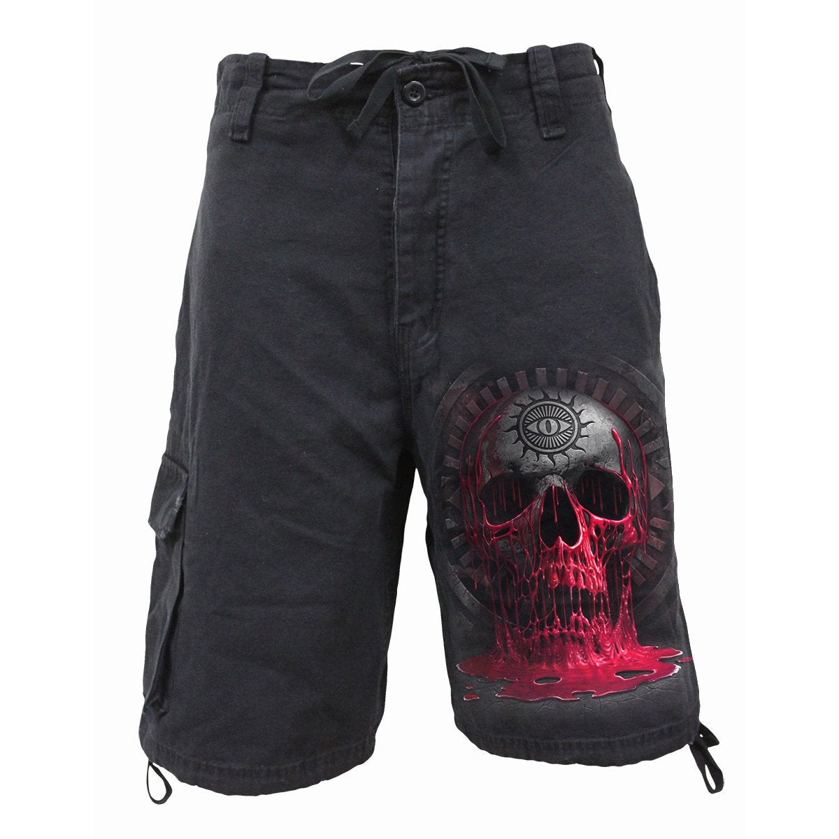BLEEDING SOULS - Vintage Cargo Shorts Black - Spiral USA