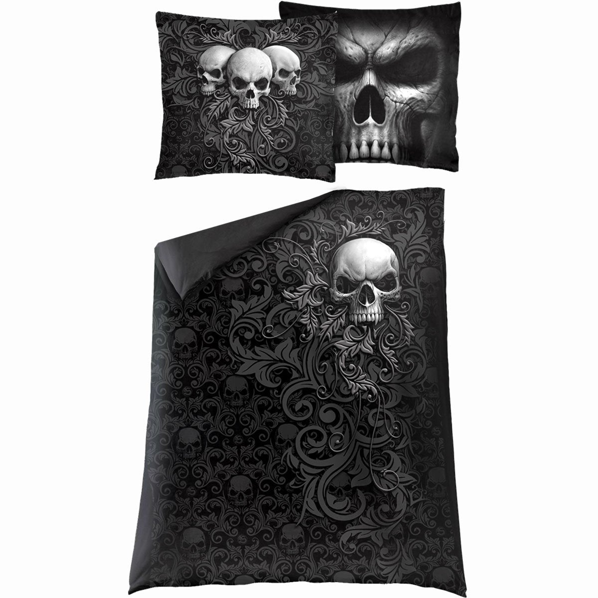 SKULL SCROLL - Single Duvet Cover + UK And EU Pillow case - Spiral USA