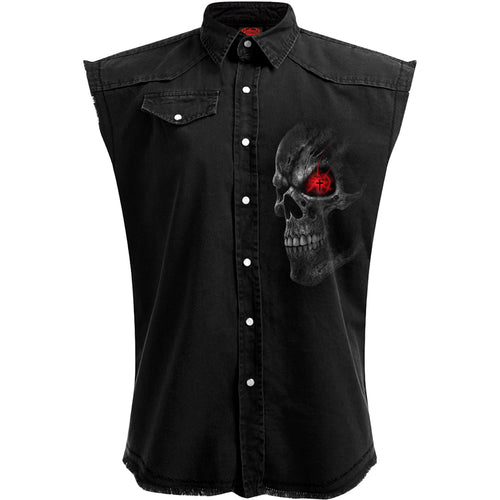 DEATH STARE - Sleeveless Stone Washed Worker Black