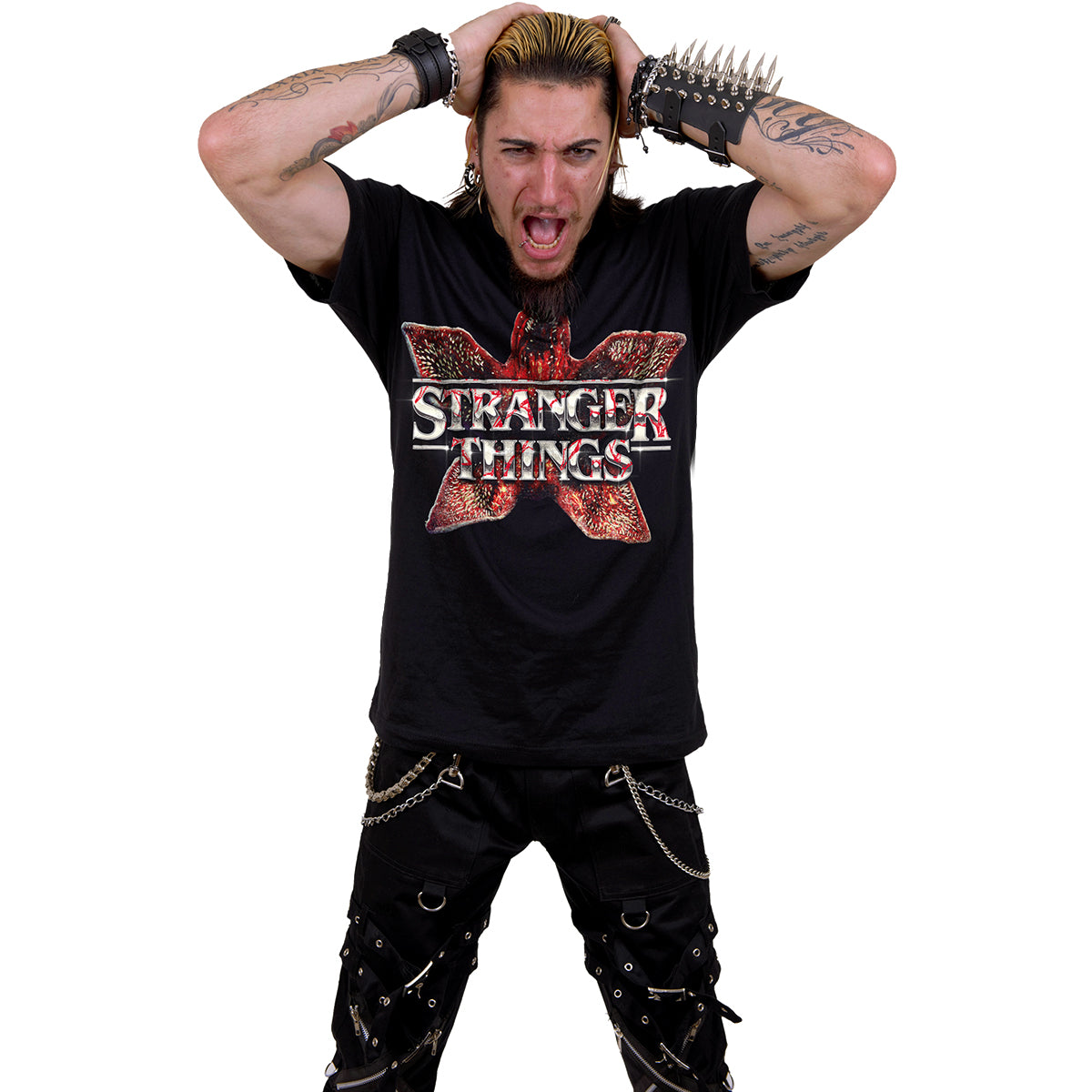 DEMOGORGAN LOGO - Front Print T-Shirt Black