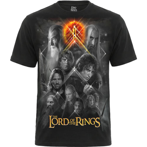 LOTR - FELLOWSHIP MONO - Front Print T-Shirt Black
