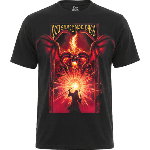 LOTR - YOU SHALL NOT PASS - Front Print T-Shirt Black