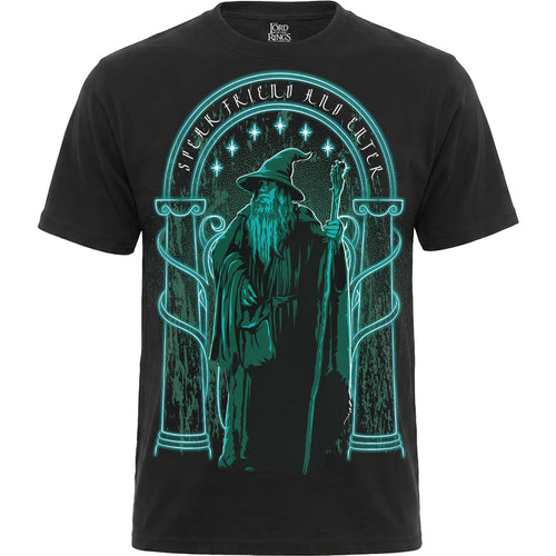 LOTR - SPEAK FRIEND & ENTER - Front Print T-Shirt Black