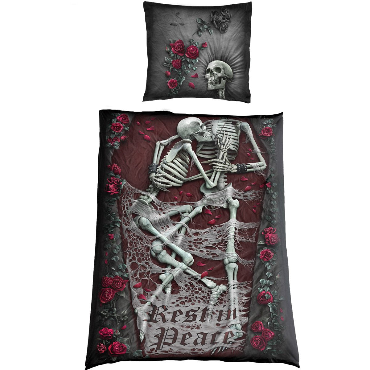 REST IN PEACE - Single One Print Bedlinen + EU Pillow - Spiral USA