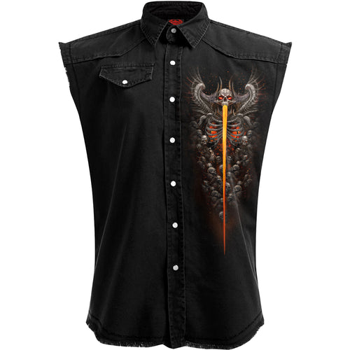 GATES OF HELL - Sleeveless Stone Washed Worker Black