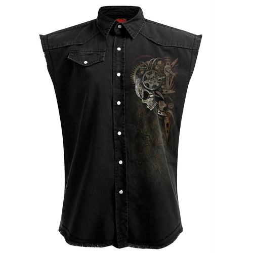 DIESEL PUNK - Sleeveless Stone Washed Worker Black
