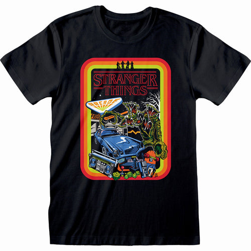 STRANGER THINGS - RETRO POSTER - T-Shirt Black