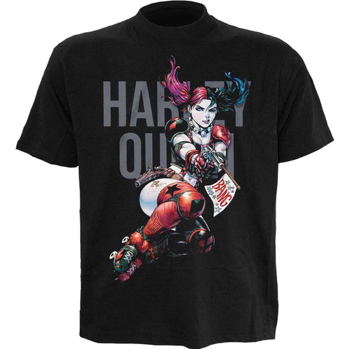 DC BATMAN - HARLEY BANG - Front Print T-Shirt Black