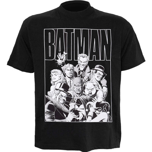 DC COMICS BATMAN - ROGUES GALLERY - Front Print T-Shirt Black