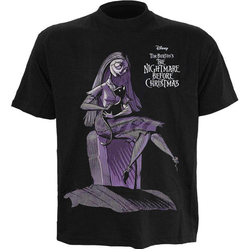 NIGHTMARE BEFORE CHRISTMAS - SALLYCAT - Front Print T-Shirt Black