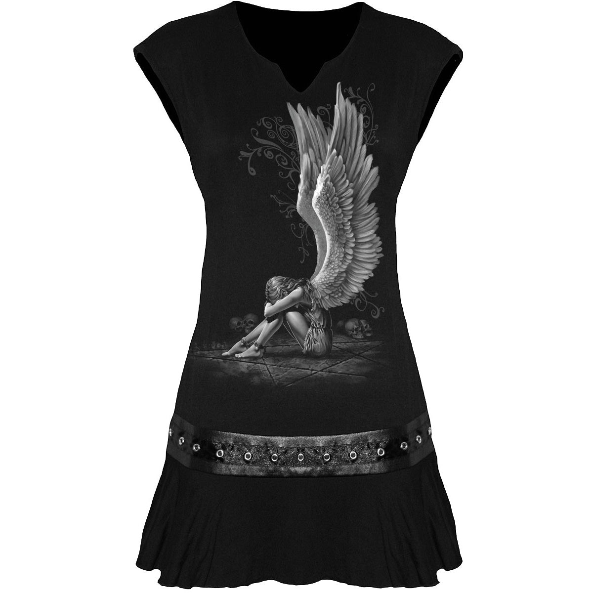 ENSLAVED ANGEL - Stud Waist Mini Dress Black