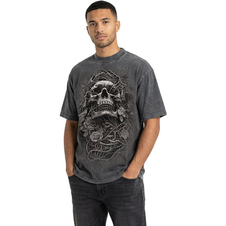 ACID REAPER - Box T-Shirt Acid Wash Charcoal