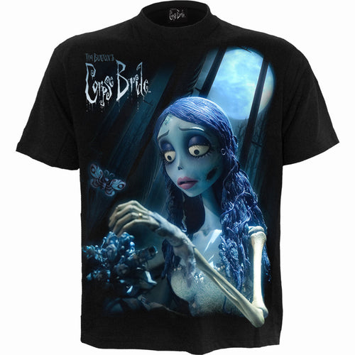 CORPSE BRIDE - GLOW IN THE DARK - Front Print T-Shirt Black