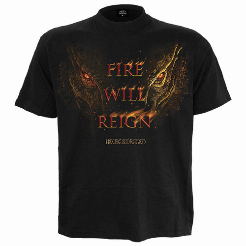 HOD 2 - FIRE WILL REIGN - Front Print T-Shirt Black