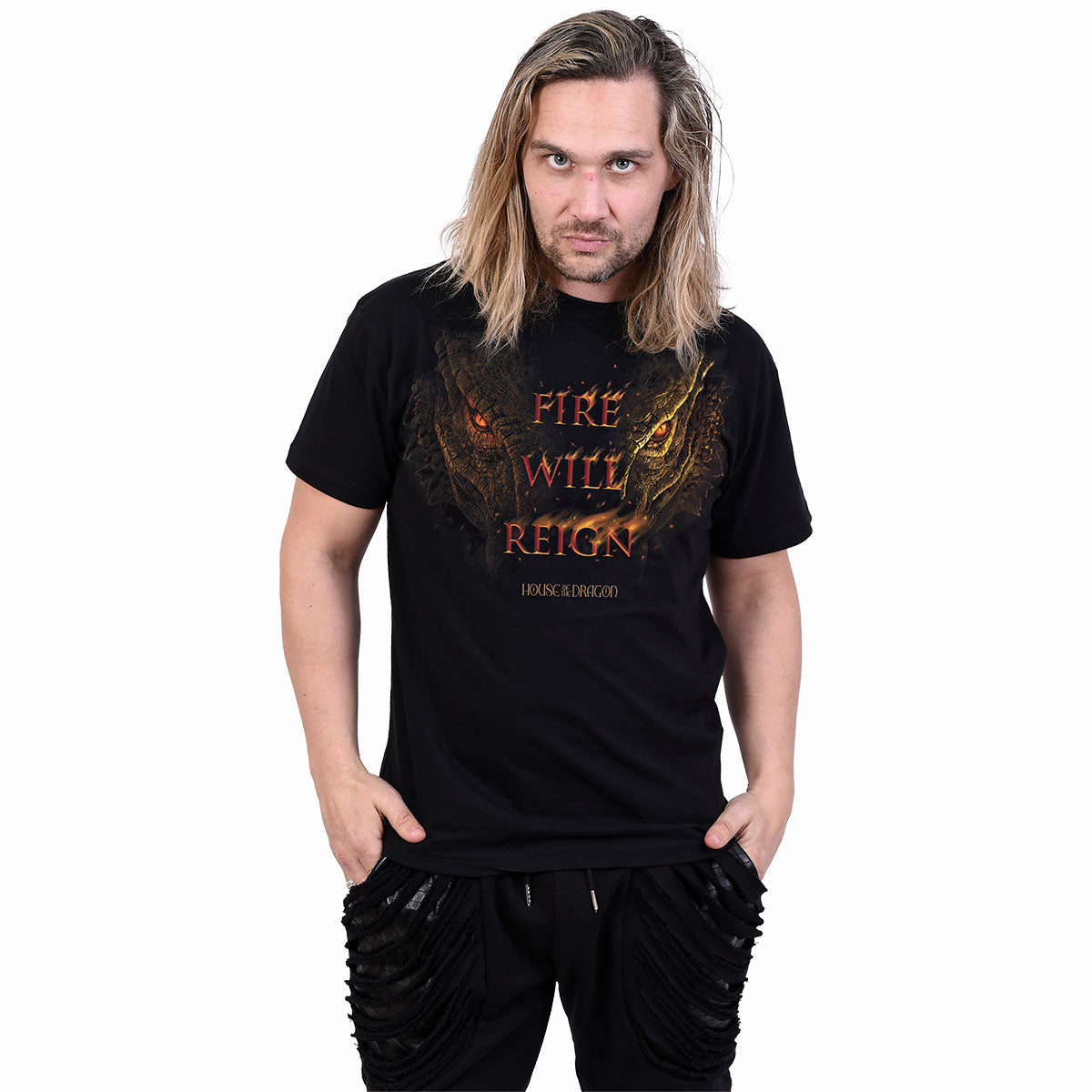 HOD 2 - FIRE WILL REIGN - Front Print T-Shirt Black