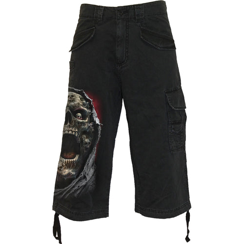 SCREAMING DEATH - Vintage Cargo Shorts 3/4 Long Black