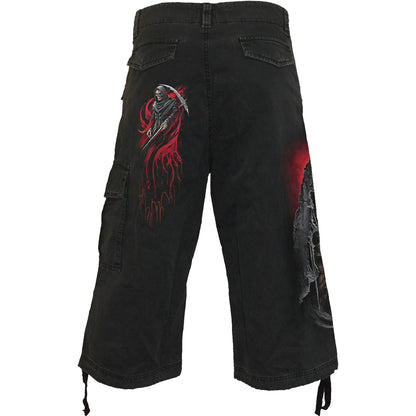 SCREAMING DEATH - Vintage Cargo Shorts 3/4 Long Black