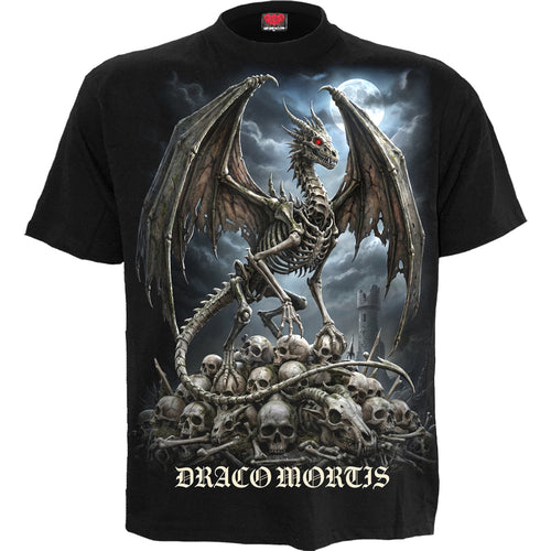 DRACO MORTIS  - Front Print T-Shirt Black