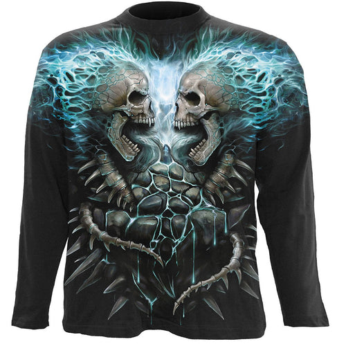 FLAMING SPINE - Allover Longsleeve T-Shirt Black